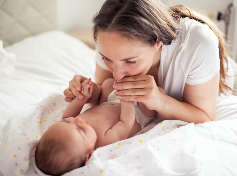 Nursing strike mother and baby